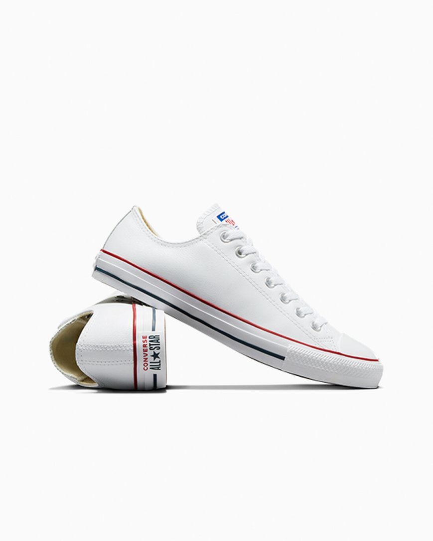 Tenisky Nizke Converse Chuck Taylor All Star Kozene Panske Biele | SK RAH11I9